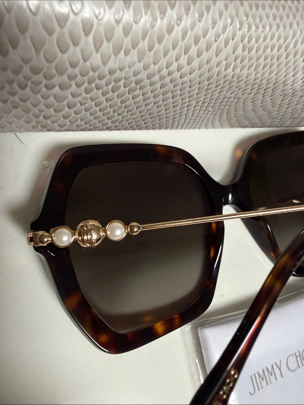 Jimmy Choo Tortoiseshell Oversized Sunglasses with Gradient Lenses